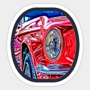 Red Car Cartoon Sticker